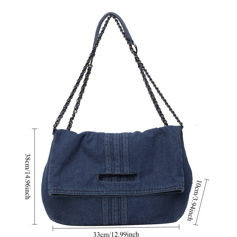 Women's Large Canvas Chain Strap Tote Bag N6J193