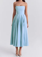 Load image into Gallery viewer, Bonin Bandeau Dress Open Back Bodycon Midi N5Z170
