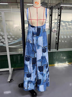 Load image into Gallery viewer, Irregular Patchwork Print Wide Leg Jumpsuit Women N6D096