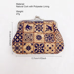 Load image into Gallery viewer, Cork Coin Purse Clutch Natural Wood Card Holder N6F037