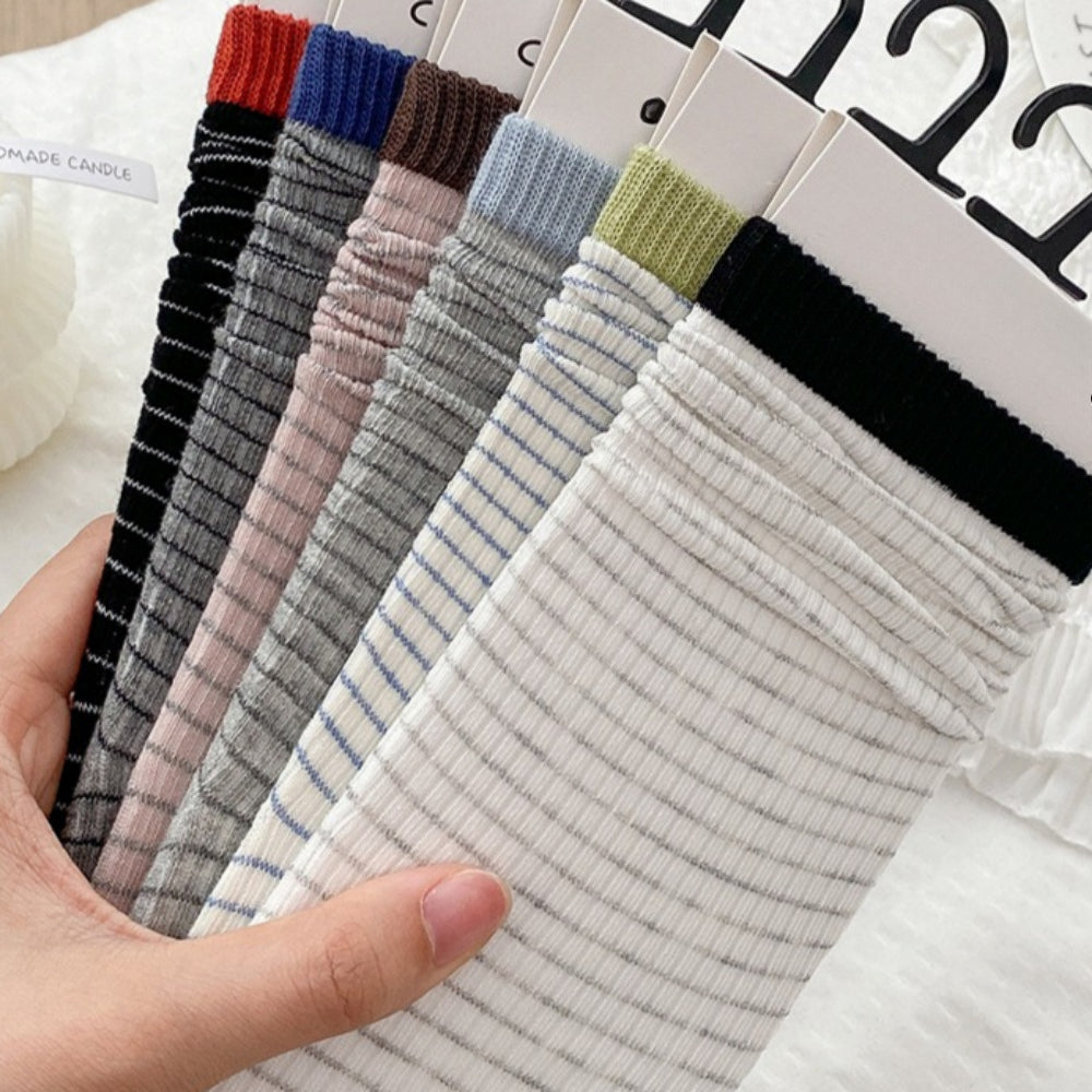 Dopamine Color Block Stripe Stack Socks Women N6H016