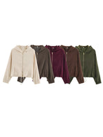 Load image into Gallery viewer, Drawstring Hooded Zip Jacket &amp; Jogger Pants Set Women N6H128