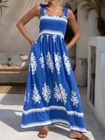Load image into Gallery viewer, Bandeau Maxi Dress Circle Skirt Print Lightweight N5Z306
