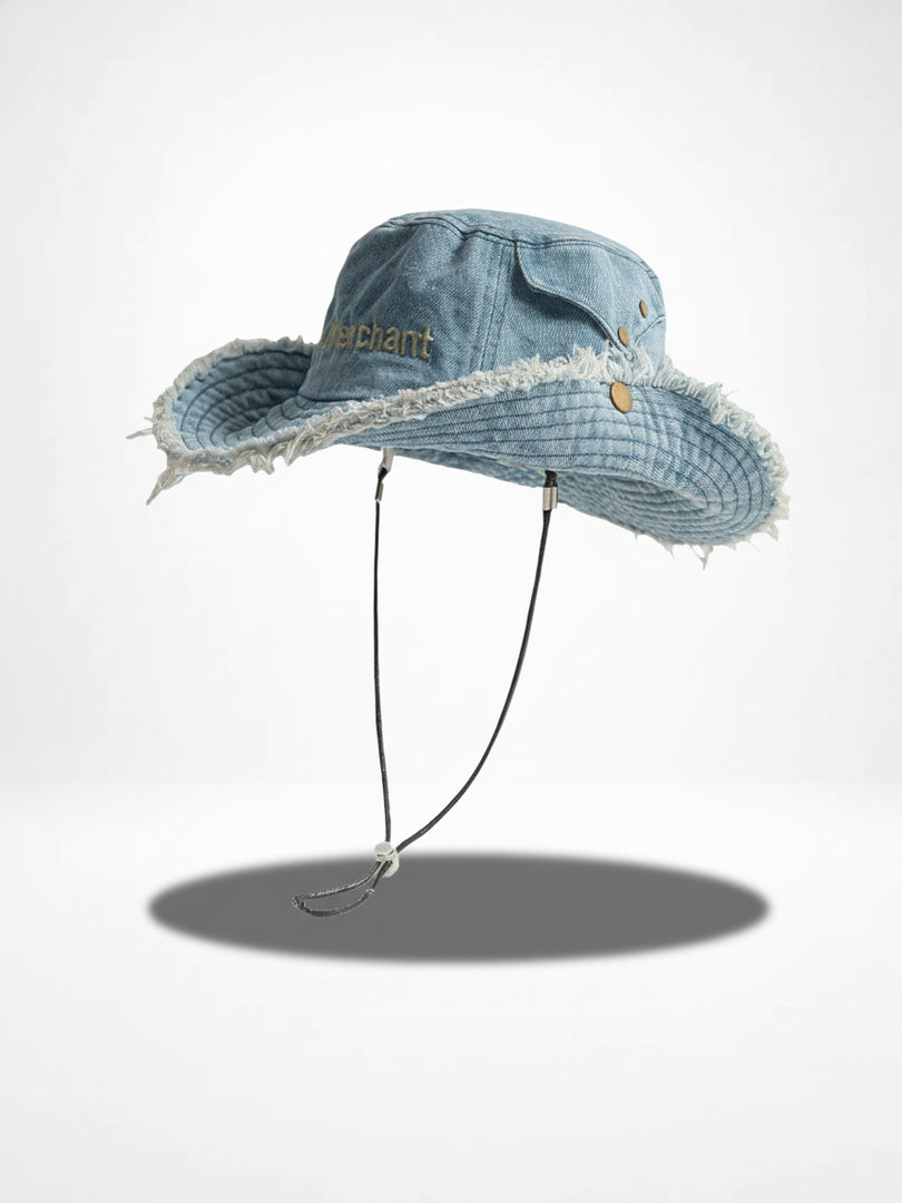 Distressed Fringe Cowboy Bucket Hat Women N6C083