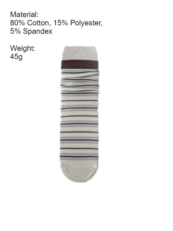 Stripe Slouch Socks Women Cotton Blend N6C178