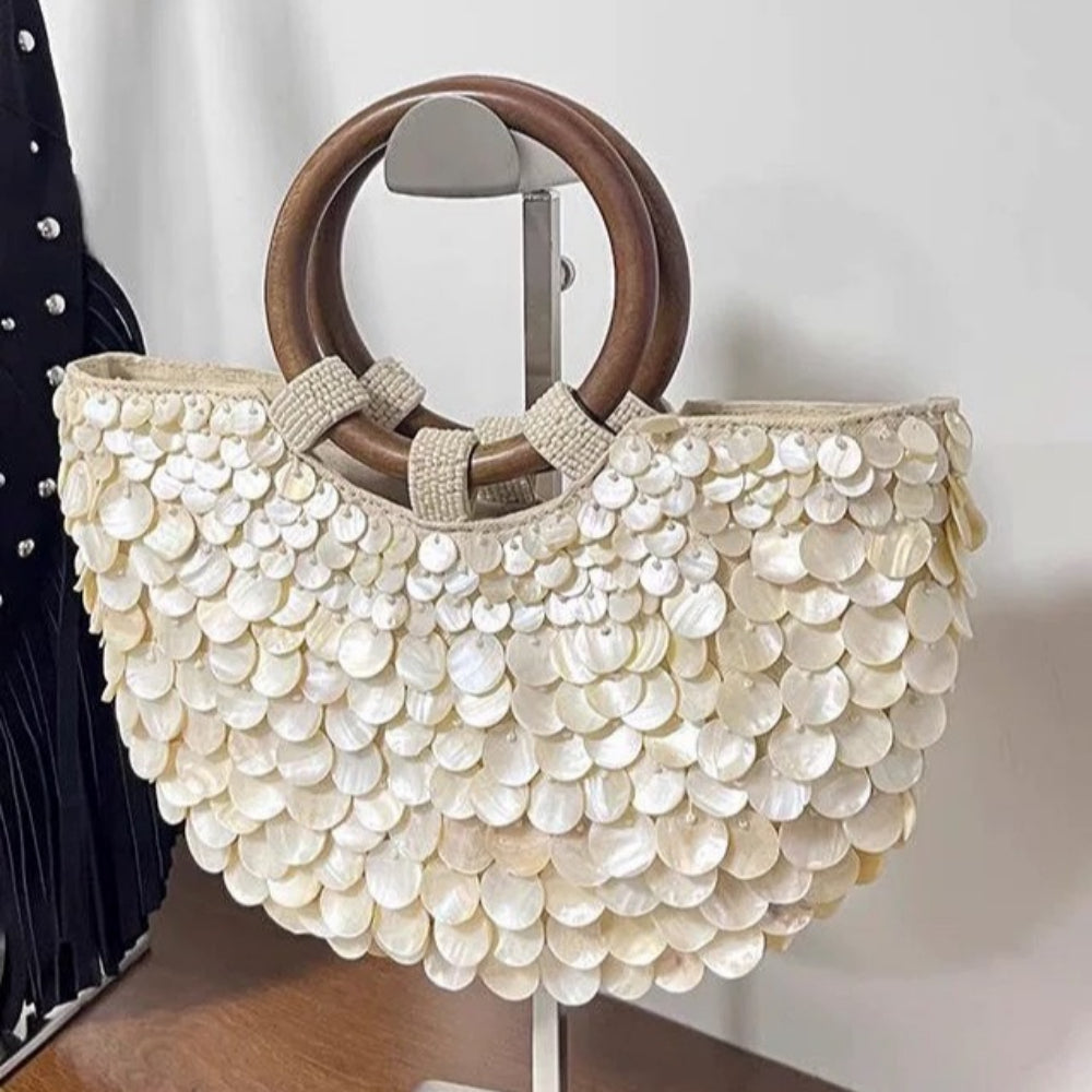 Handmade Natural Shell Bag Fairy Tote Clutch N6F143