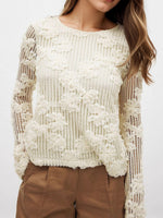 Load image into Gallery viewer, Lace Relief Knit Cardigan Back Cutout Tie N6F184