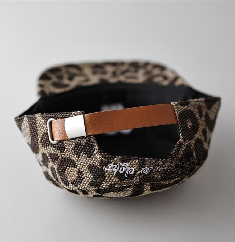 Retro Leopard Print Flat Top Baseball Cap Women N6C077