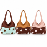 Load image into Gallery viewer, Women's Suede-Feel Color-Block Star Embroidered Tote Bag N6J211