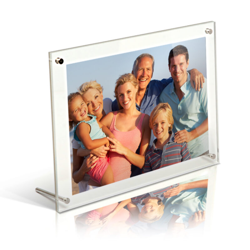 8x6 acrylic freestanding desktop photo frame