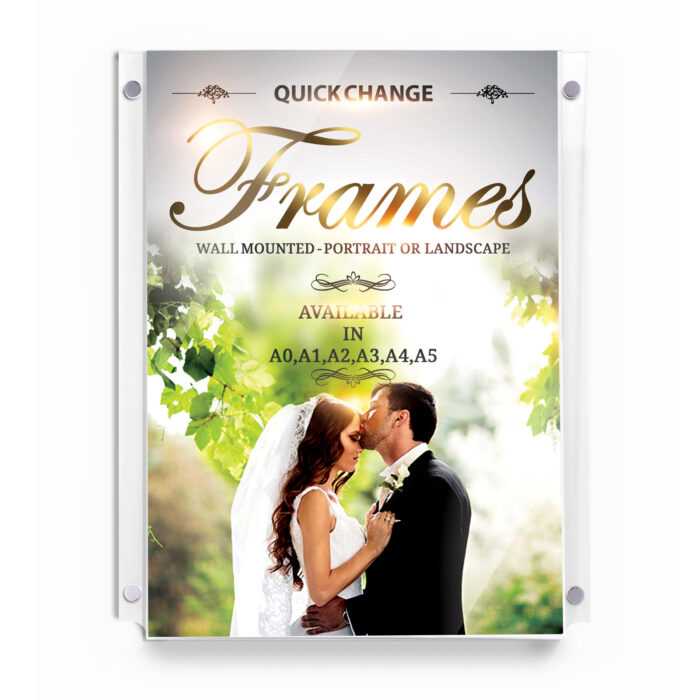 Quick change acrylic frame