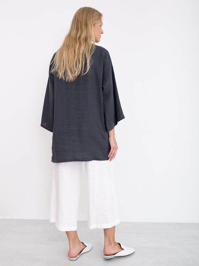 Image 5 of ALEXIS Linen Tunic Top in Dark Grey from Love and Confuse