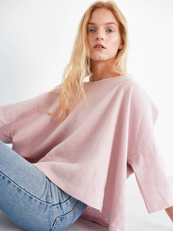 Image 1 of AMELIA Linen Top in Apple Blossom from Love and Confuse