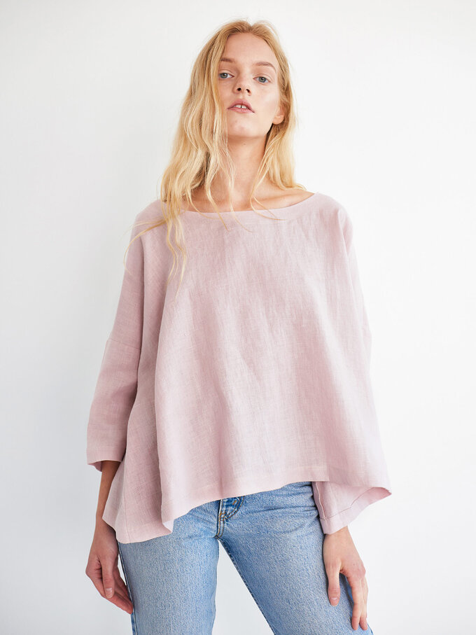 Image 2 of AMELIA Linen Top in Apple Blossom from Love and Confuse