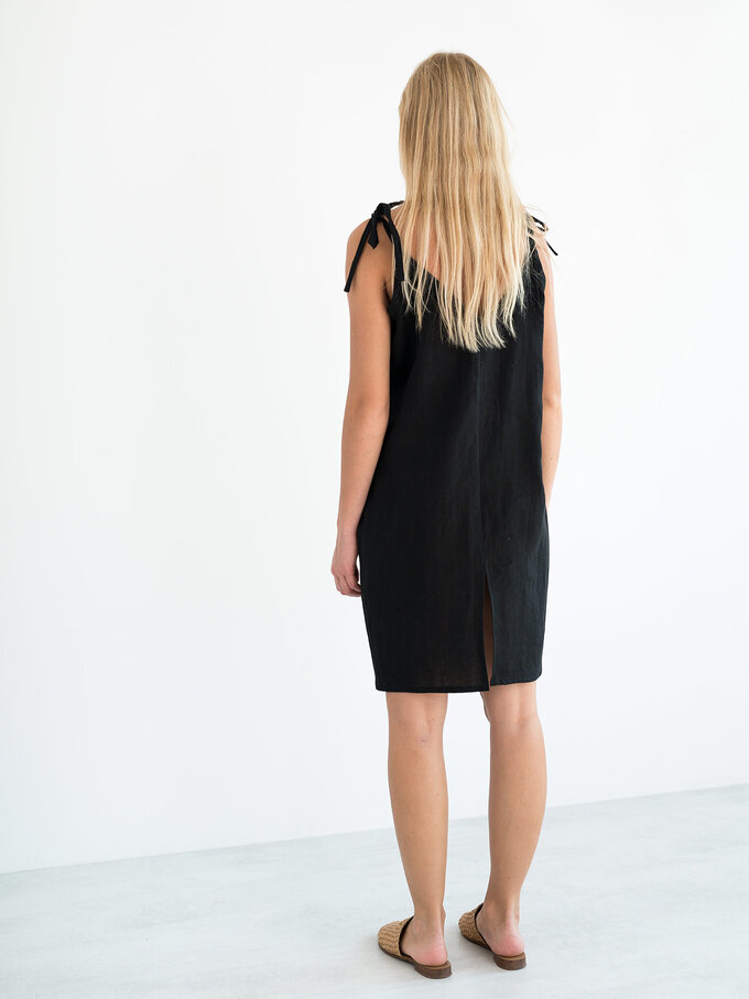Image 5 of ARIA Linen Slip Dress in Black from Love and Confuse