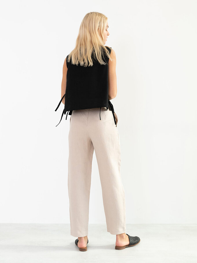 Image 6 of AVERY Linen Tank Top in Black from Love and Confuse