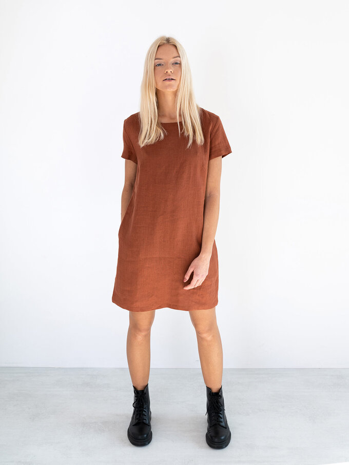 Image 3 of BEATRICE Linen Dress in Rust from Love and Confuse