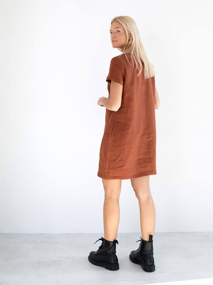 Image 4 of BEATRICE Linen Dress in Rust from Love and Confuse