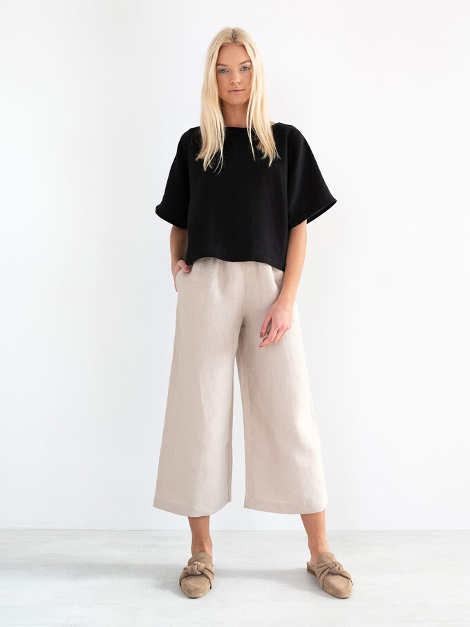 Image 1 of BEE Linen Top in Black from Love and Confuse