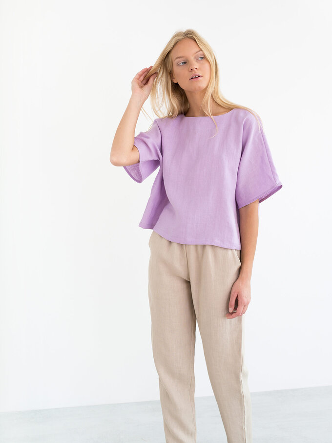 Image 3 of BEE Linen Top in Lilac from Love and Confuse
