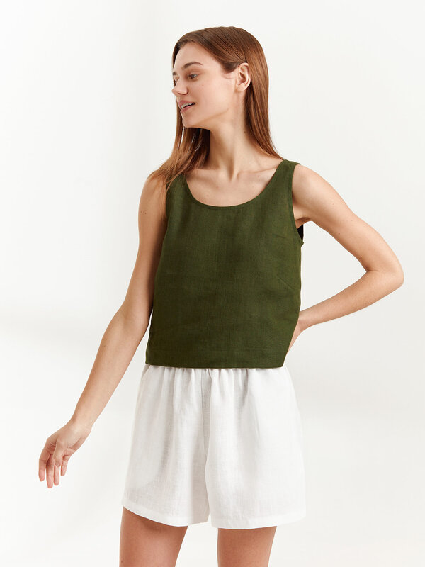 Bild 1 von CALI Leinen Tanktop in Forest green, you can also choose other colors above von Love and Confuse