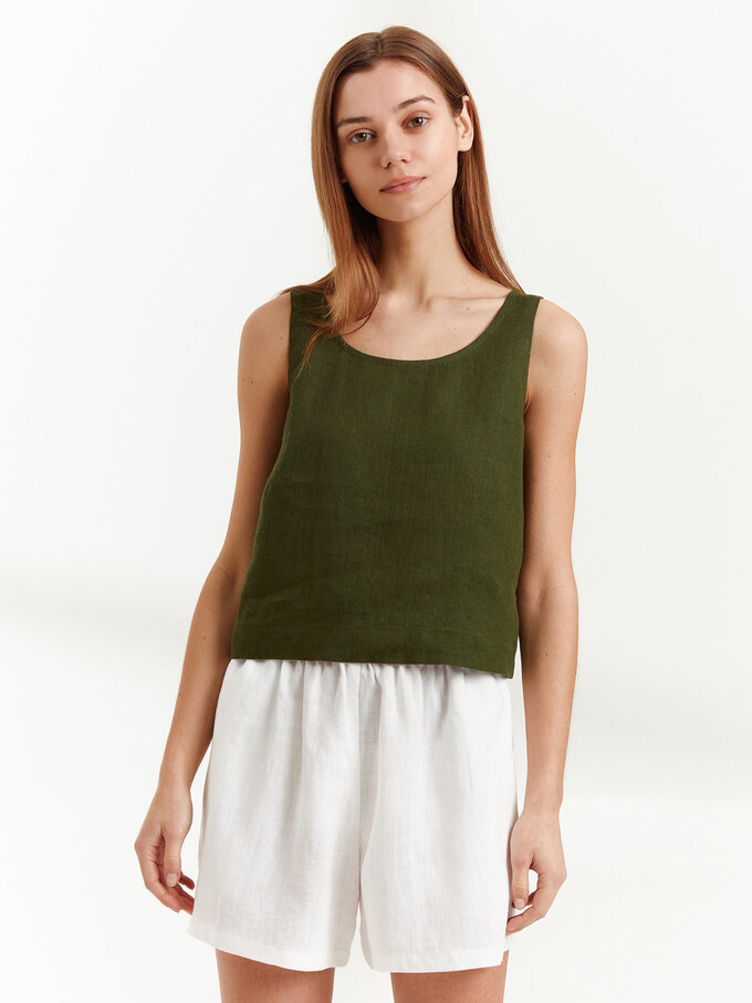 Bild 3 von CALI Leinen Tanktop in Forest green, you can also choose other colors above von ALBERALKIRK