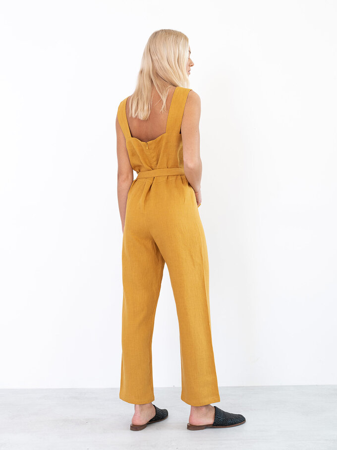 Image 5 of DAKOTA Linen Jumpsuit in Mustard from ALBERALKIRK