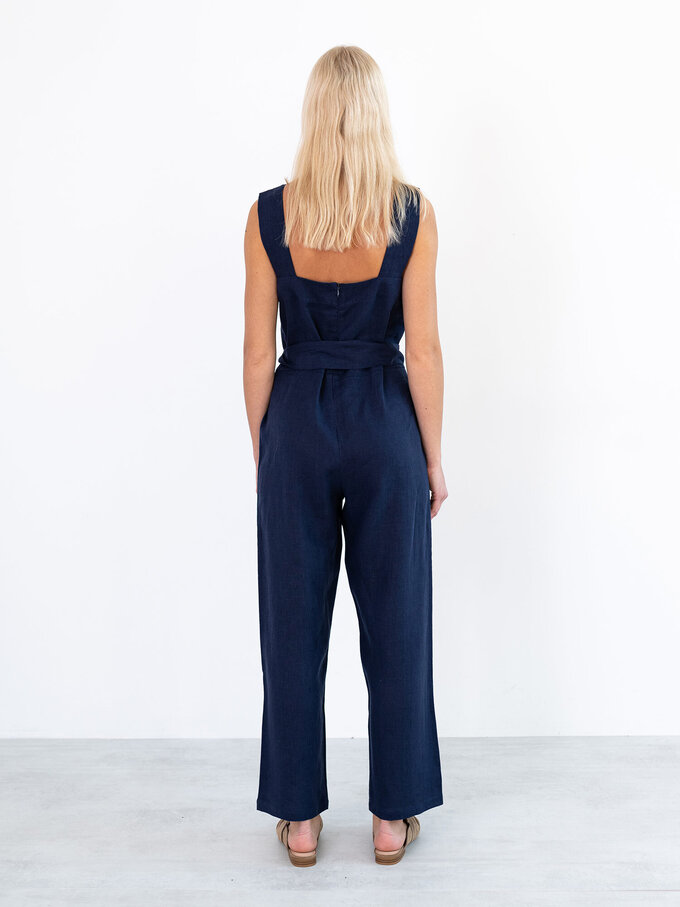 Image 5 of DAKOTA Linen Jumpsuit in Navy Blue from ALBERALKIRK