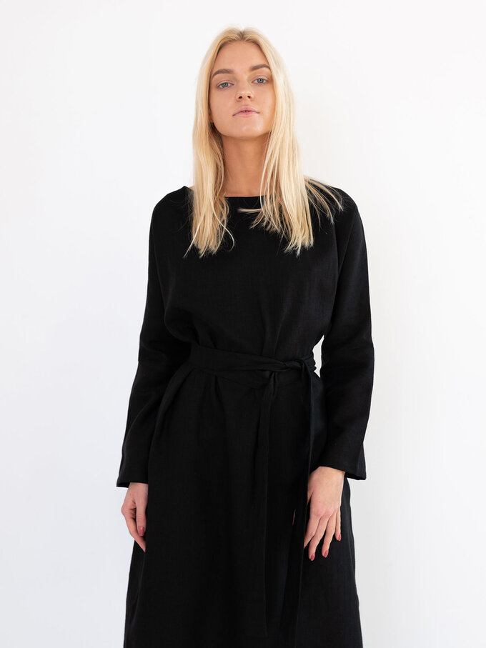 Image 4 of DAWN Linen Maxi Dress in Black from ALBERALKIRK