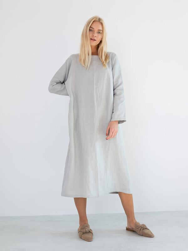 Bild 1 von DAWN Leinenkleid Midi & Maxi in Cloudy grey, you can also choose other colors above von Love and Confuse