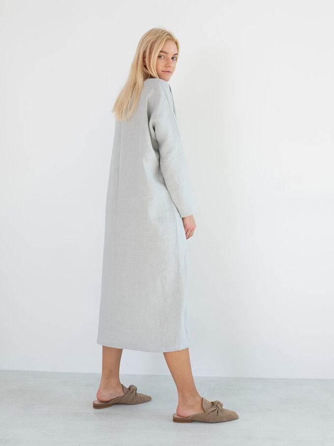 Image 5 of DAWN Linen Maxi Dress in Cloudy Grey from ALBERALKIRK