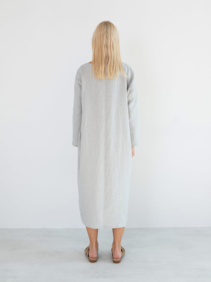 Image 6 of DAWN Linen Maxi Dress in Cloudy Grey from ALBERALKIRK