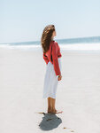 Image 6 of ELLE Linen Midi Skirt in White from ALBERALKIRK