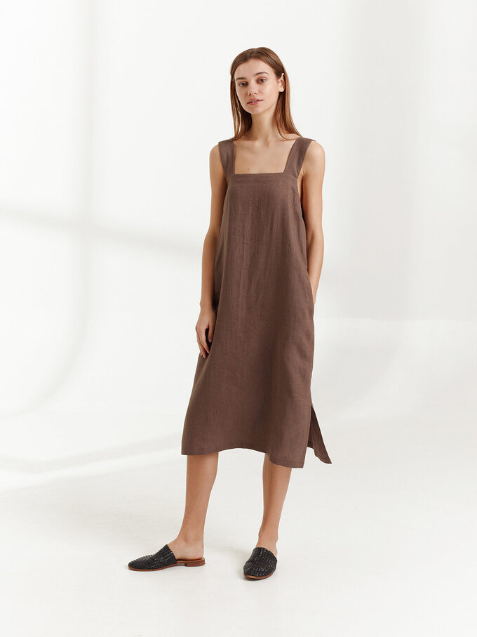 Bild 3 von ELLIDY Leinenkleid mit breiten Trägern in von ALBERALKIRK