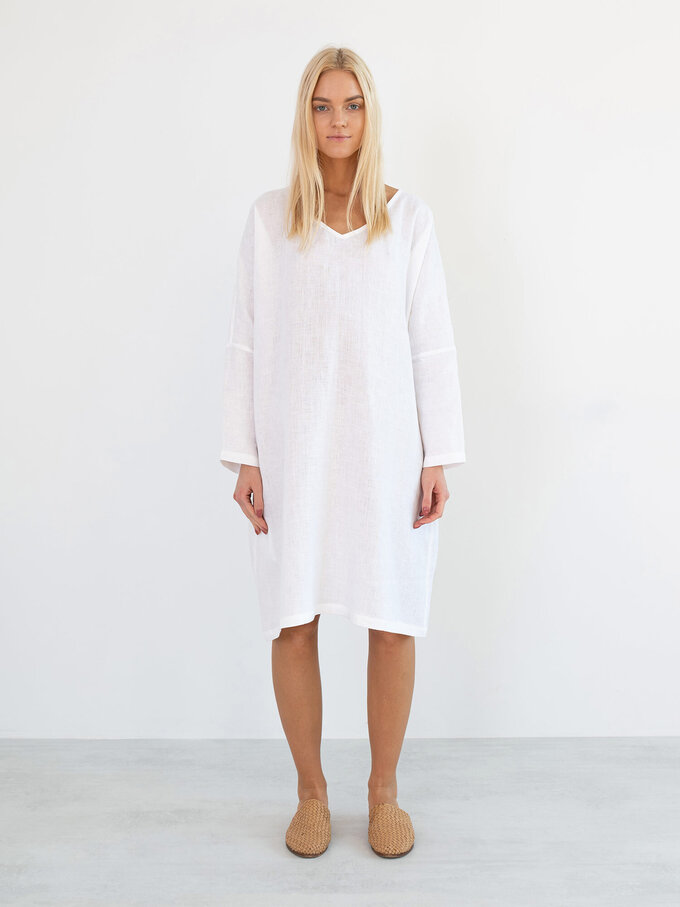 Bild 6 von FRIDA Langarm Leinenkleid in White, you can also choose other colors above von ALBERALKIRK