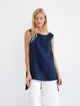 Bild 3 von HEATHER - Asymmetrisches Leinen-Tunika-Top in Navy blue, you can also choose other colors above von ALBERALKIRK