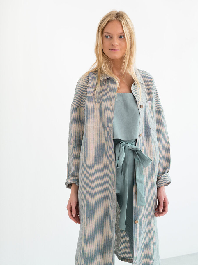 Bild 2 von IRIS Leinen Hemdblusenkleid in Stripe, you can also choose other colors above von ALBERALKIRK
