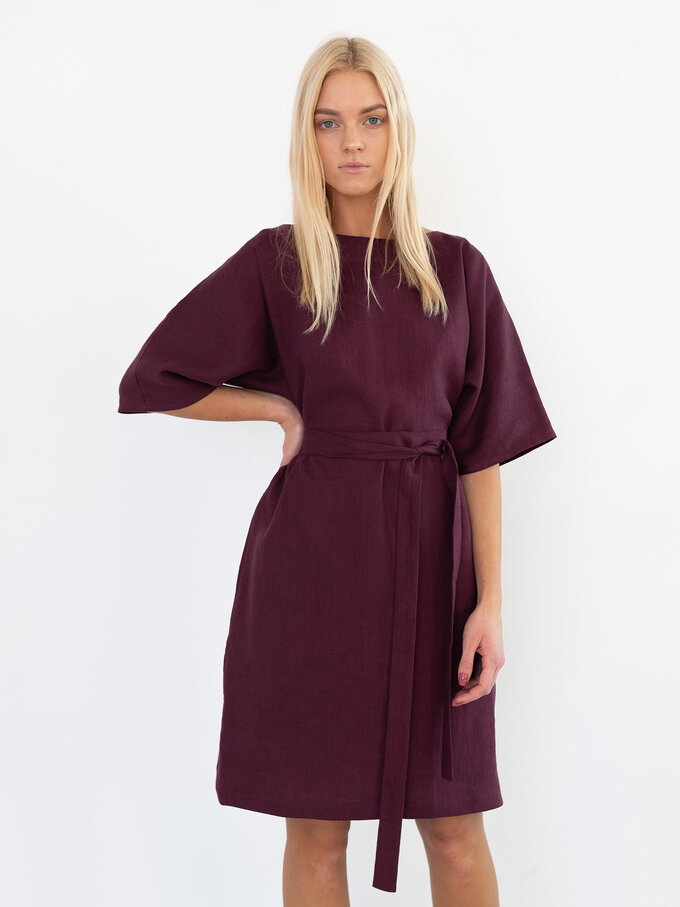 Bild 4 von ISABEL Leinenkleid in Eggplant, you can also choose other colors above von ALBERALKIRK