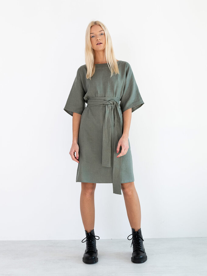 Bild 3 von ISABEL Leinenkleid in Sage green, you can also choose other colors above von ALBERALKIRK