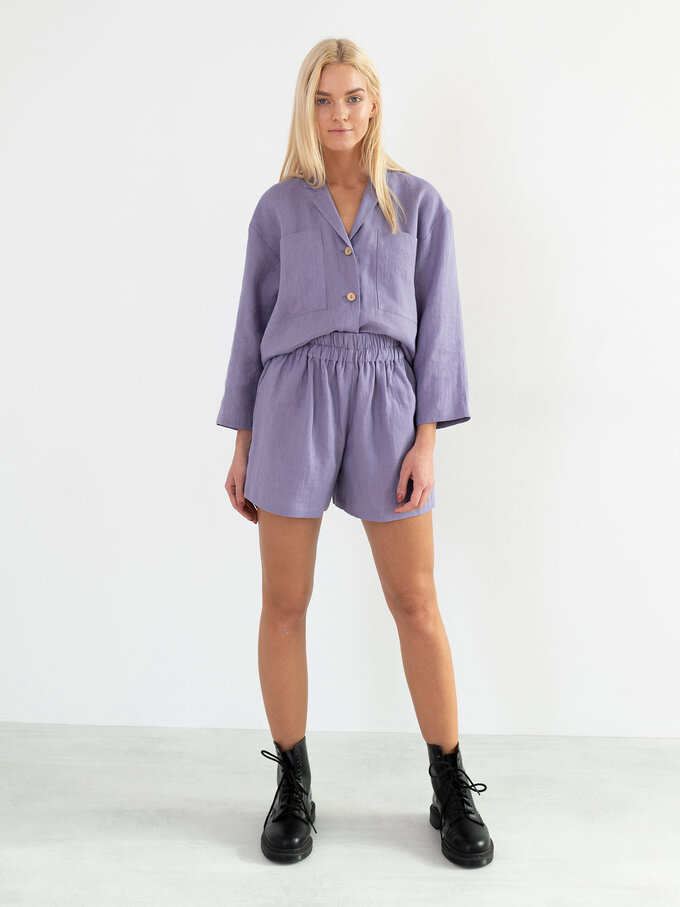 Bild 2 von ISLA - Hochgeschnittene Leinen Shorts in Violet tulip, you can also choose other colors above von ALBERALKIRK