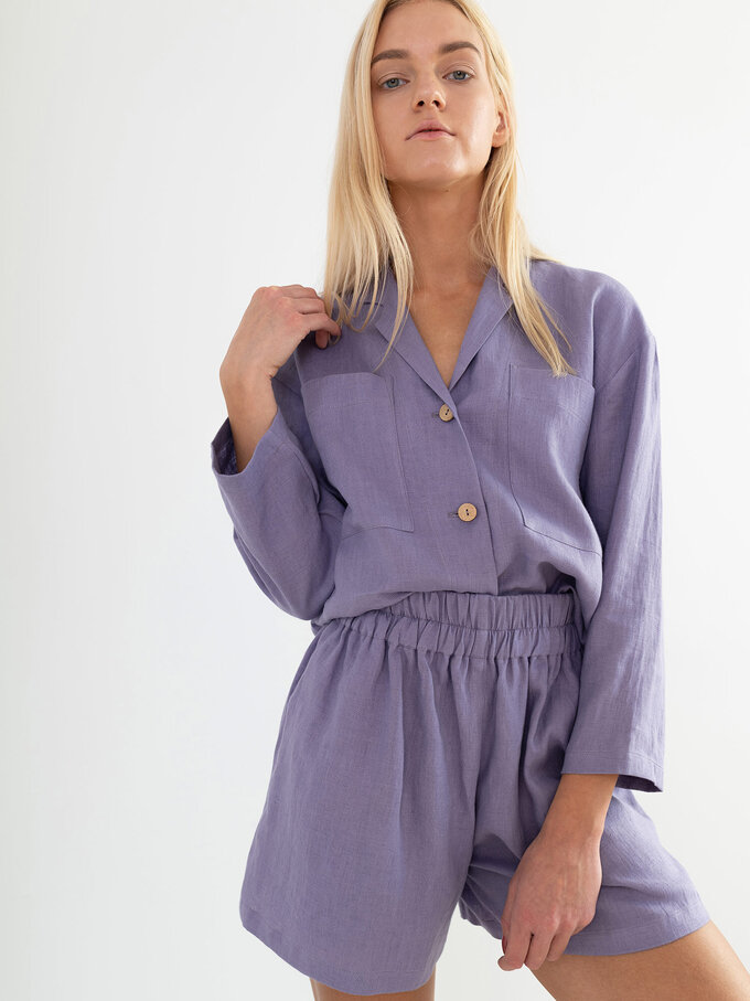 Bild 3 von ISLA - Hochgeschnittene Leinen Shorts in Violet tulip, you can also choose other colors above von ALBERALKIRK