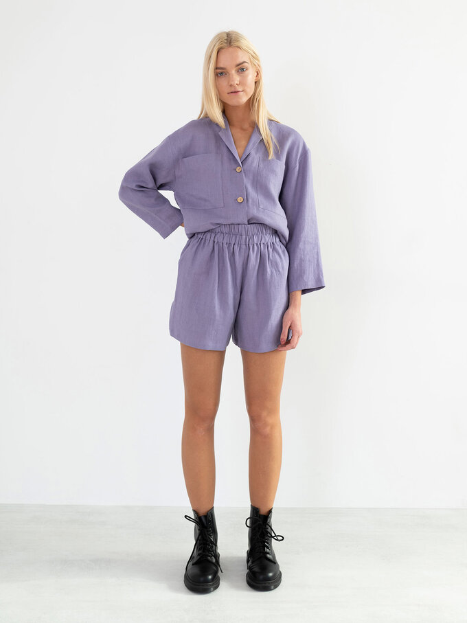 Bild 5 von ISLA - Hochgeschnittene Leinen Shorts in Violet tulip, you can also choose other colors above von ALBERALKIRK