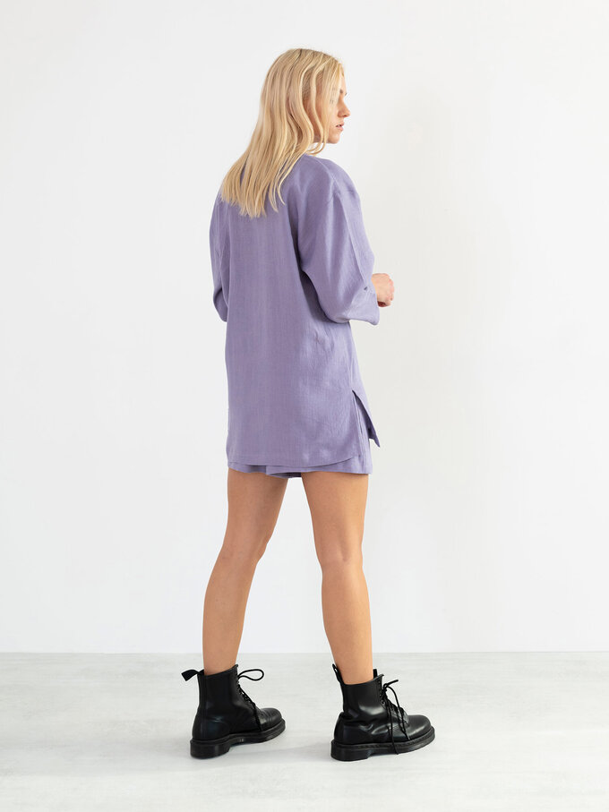 Bild 6 von ISLA - Hochgeschnittene Leinen Shorts in Violet tulip, you can also choose other colors above von ALBERALKIRK