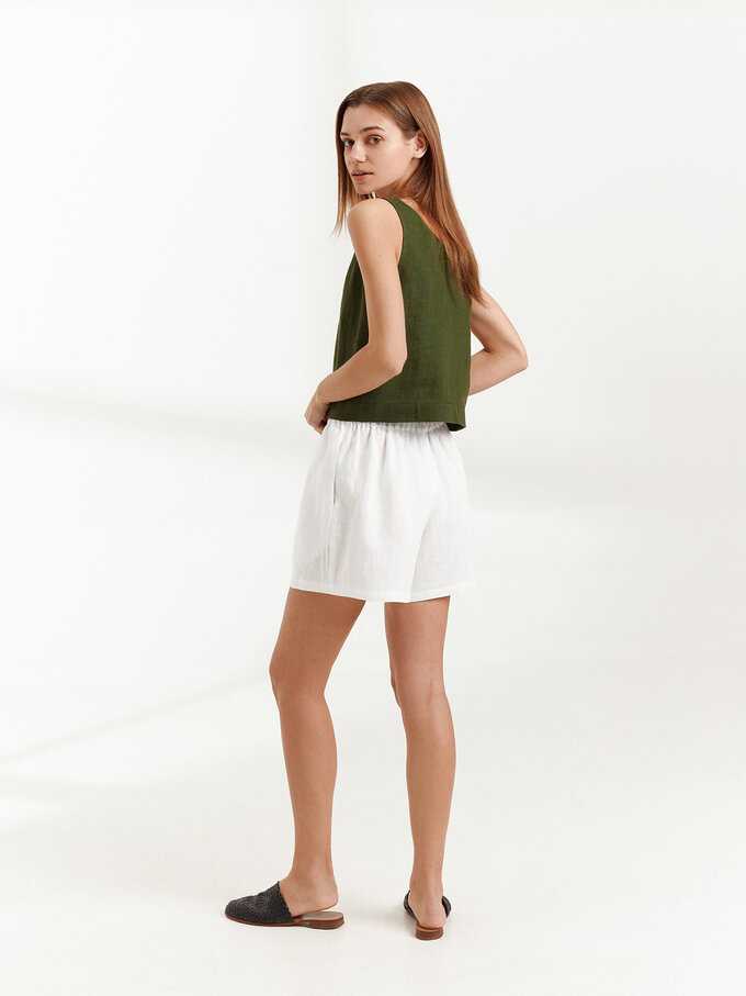 Image 1 of ISLA Linen Shorts in White from ALBERALKIRK