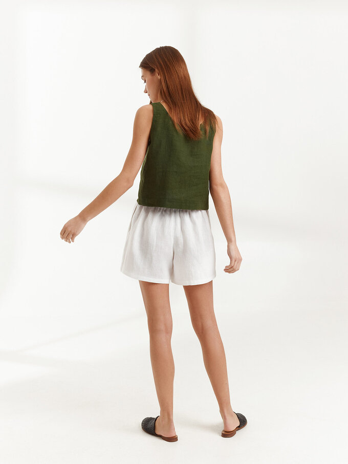 Image 6 of ISLA Linen Shorts in White from ALBERALKIRK