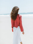 Bild 6 von IVY - Locker Geschnittenes, Kurzes Leinentop in Raspberry, you can also choose other colors above von ALBERALKIRK