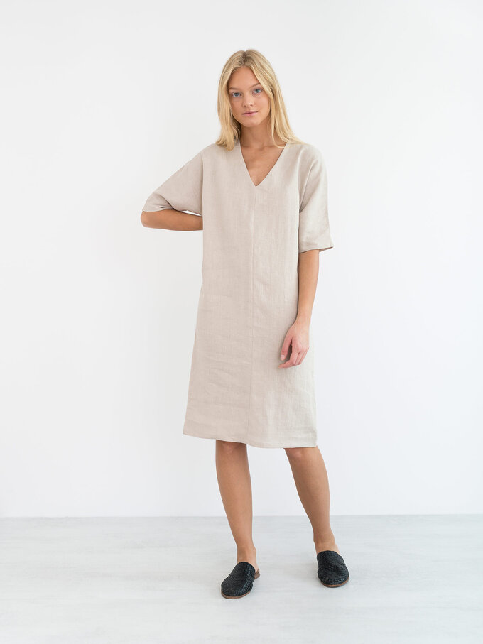 Bild 2 von JASMINE Leinenkleid in Beige, you can also choose other colors above von ALBERALKIRK