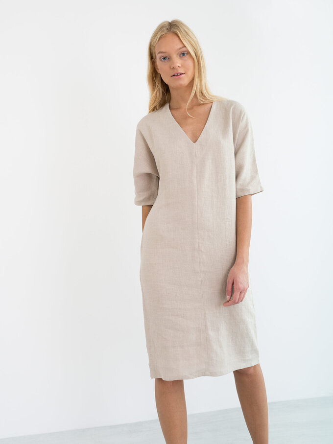 Bild 3 von JASMINE Leinenkleid in Beige, you can also choose other colors above von ALBERALKIRK