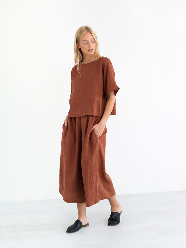 Bild 1 von JAYDEN Leinen Culotte in Rust, you can also choose other colors above von ALBERALKIRK