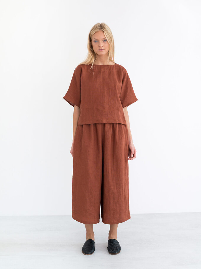 Bild 2 von JAYDEN Leinen Culotte in Rust, you can also choose other colors above von ALBERALKIRK